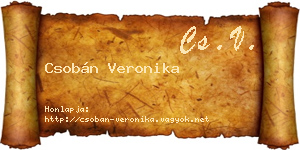 Csobán Veronika névjegykártya